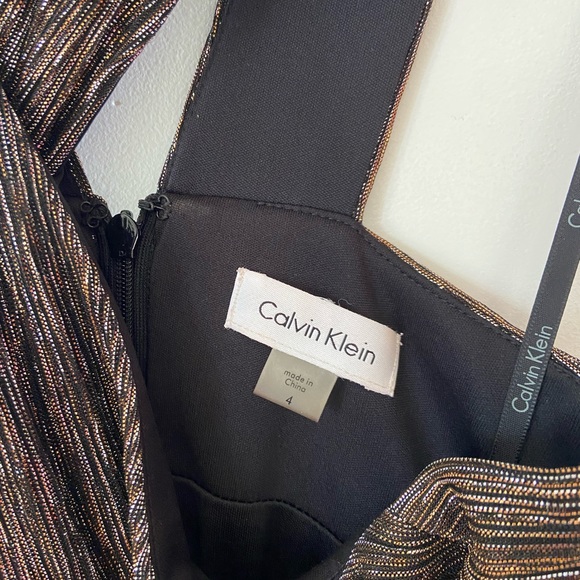 Gold sparkly Calvin Klein Dress - Picture 5 of 5